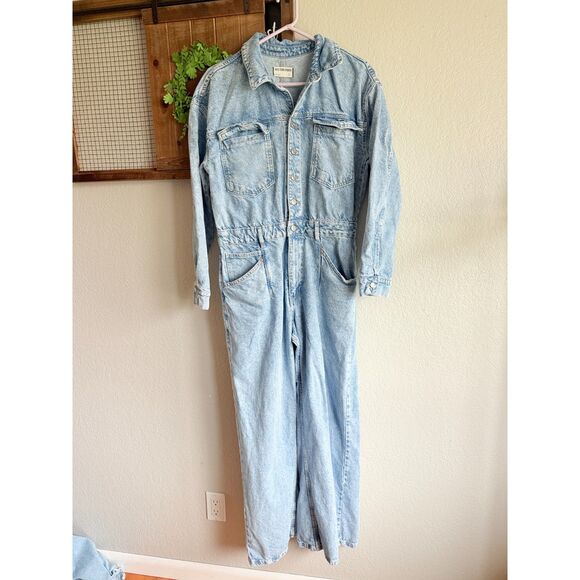 Free People We The Free Touch The Sky One Piece in Cloud Coverall Jumpsuit Large - Picture 2 of 7